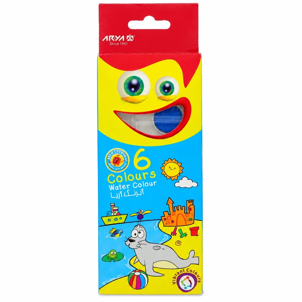 آبرنگ 6 رنگ آریا