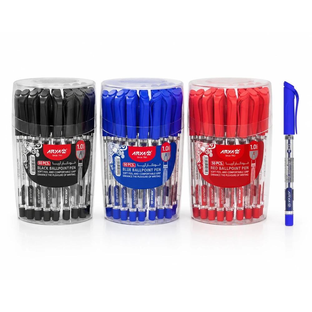 خودکار 1 میلی متری آریا مدل Ballpoint سه رنگ اصلی